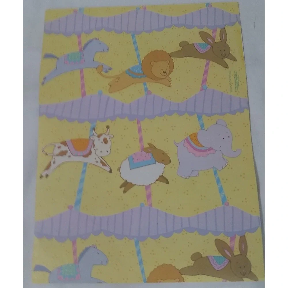 Vintage Wrapping‎ Paper Gift Wrap Lot Of 9 Sheets Assorted Kids Baby READ